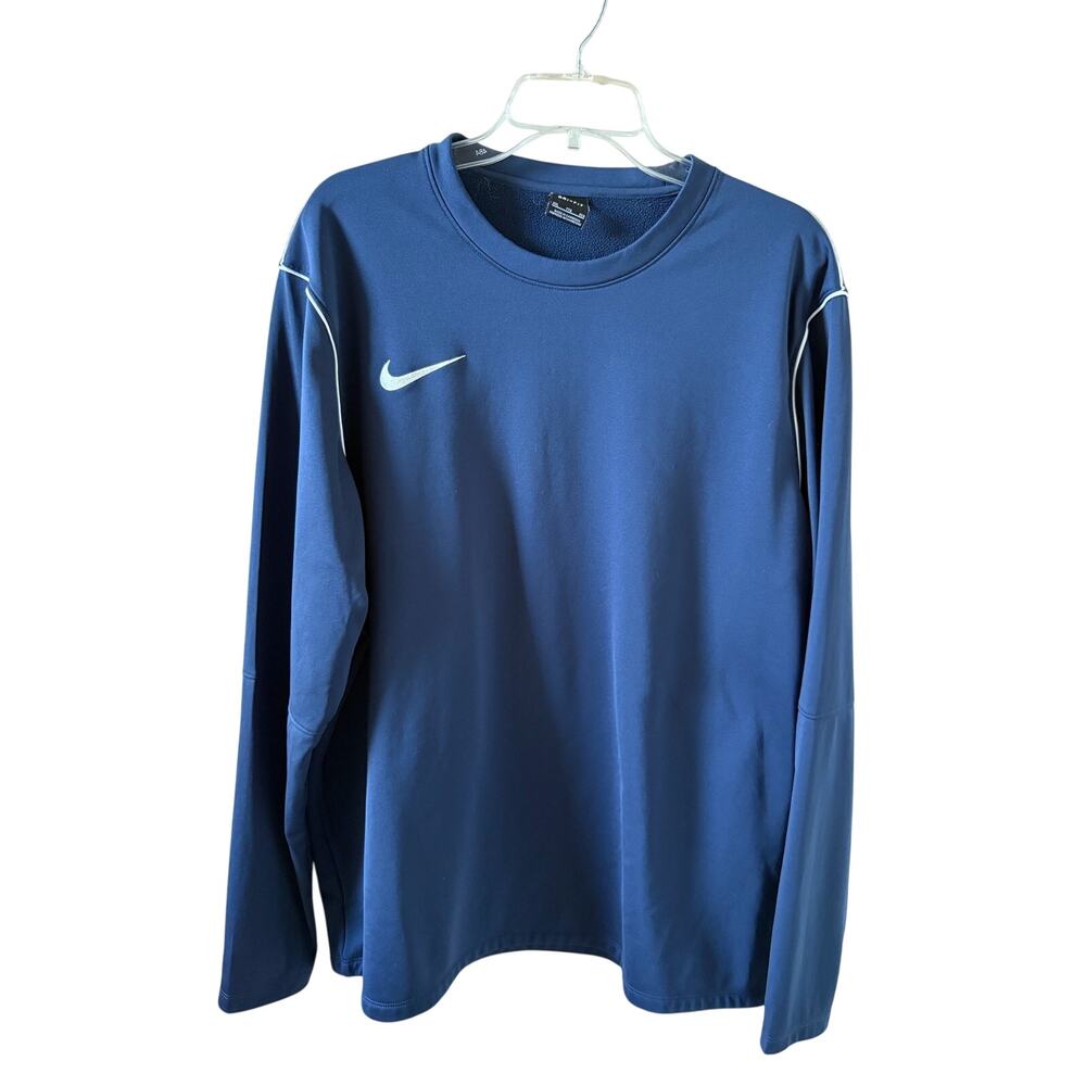 Nike Dri-Fit Navy Blue with White Piping Sweatshirt Mens Size XXL